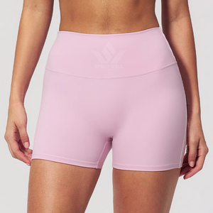 Women's <b>Seamless</b> Solid High Waist Yoga <b>Shorts</b> Four Way Stretch Spandex Elastic Waist <b>Gym</b> Fitness Activewear - Product Image 4