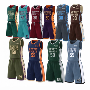Maillots de basket-ball personnalisés, nouveau design, haute qualité, ensembles de basket-ball, impression gratuite, broderie, maillots de basket-ball cousus - Product Image 1