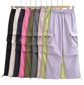 กางเกงคาร์โก้เอวสูงสำหรับผู้หญิง ทรงสกินนี่ ยืดหยุ่น ระบายอากาศได้ดี เป็นมิตรกับสิ่งแวดล้อม มีเชือกผูกเอว สไตล์สตรีทแวร์ กระเป๋าเยอะ ดีไซน์เรียบง่าย เหมาะสำหรับฤดูใบไม้ผลิ - Product Image 2