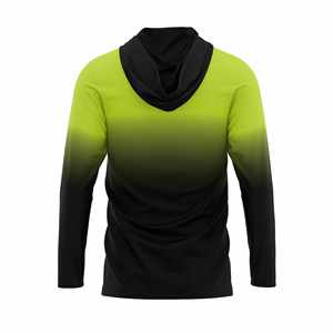 Men's Gradient Long Sleeve Fishing Shirt Quick Dry UPF 50 Sun Protection Pullover <b>Top</b> Adult Size Green to Black - Product Image 2