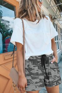 Men <b>Shorts</b> Palm Print Elastic Waist Drawstring Tropical Summer Beach Casual Holiday Colorful White top shirt mens summer - Product Image 2