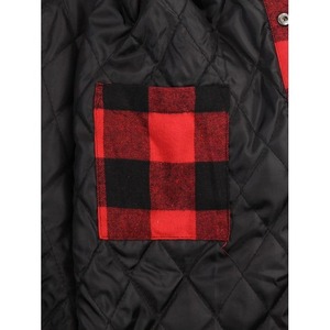 Mens Canvas Patchwork Streetwear Shirt <b>Jacket</b> Quilted Lined Long Sleeve Warm up Plaid for Winter Season 2024-25 - Product Image 4