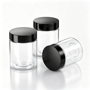 Clear 300ml PET Straight-Sided Round Jar 10oz Food Grade Screw Top Custom Color <b>Candy</b> Nuts for Storage Packaging Wholesale - Product Image 1
