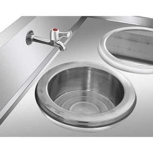 Cuisinière à gaz professionnelle 2 brûleurs avec 1 armoire de maintien au chaud en acier inoxydable - Product Image 3