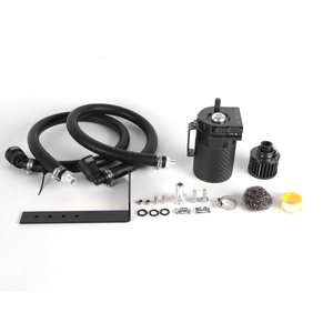 2 Portlu Evrensel Yağ Toplama Kabı Kiti, Bölmeli Alüminyum Karbon Fiber Başlık Montaj Braketi Dahil - Product Image 1