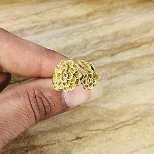 Market Favorite Brass <b>Ring</b> Boho Floral Band <b>Ring</b> For Women 18k Gold Plated Antique Flower <b>Statement</b> <b>Ring</b> Wholesale Dainty <b>Ring</b> - Product Image 6