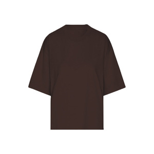 Camiseta Larga de Manga Media con Cuello Redondo para Mujer, Talla Grande, 100% Algodón Orgánico, Transpirable, Ecológica, Informal, Color Marrón - Product Image 2