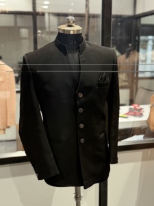 Luxury Black Bandhgala Jodhpuri <b>Suit</b> Pant Men Single Breasted Spandex/Modal Designer Indo Western Wedding Wear Indian Pakistani - Product Image 6