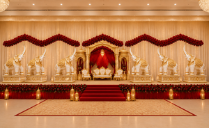 Décoration d'arche de mariage sud-indienne avec des éléphants, décoration d'entrée de mariage de luxe, fabricant exportateur en gros sur mesure - Product Image 6