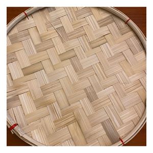 Traditional Handmade <b>Bamboo</b> Tray Round Woven Serving Tray for Food Fruit Bread Display Kitchen and Dining <b>Table</b> - Product Image 6