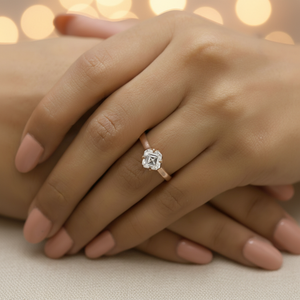 Trendy Classic 1.50 CT Asscher Cut Moissanite 925 Sterling <b>Silver</b> <b>Silver</b> Plated Prong <b>Solitaire</b> Engagement <b>Ring</b> Wedding - Product Image 4