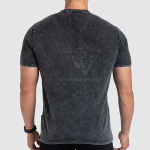 T-shirts OEM délavés au soleil en coton épais, coupe oversize, effet délavé - Product Image 4