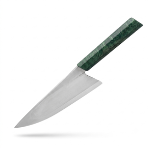 Cuchillo de Chef Japonés Forjado a Mano en Acero Inoxidable de 8-9.9 Pulgadas con Acabado Satinado, Mango de Micarta, Ambidiestro, Grosor de 3.0 mm, Modelo Saz-5642 - Product Image 1