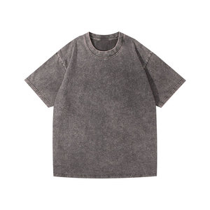 Camiseta Extra Grande para Hombre, Cuello Redondo, Manga Corta, Color Gris Lavado, 100% Algodón Jersey, Corte Casual - Product Image 1