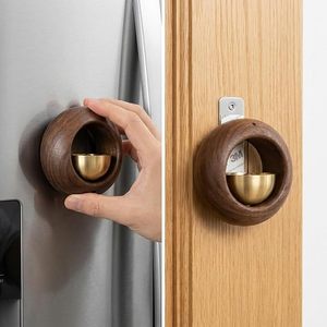 Sonnette de porte en bois avec cloche en laiton, sonnette Dopamine pour la maison, sonnette autocollante, son acoustique serein pour la maison et le magasin - Product Image 4