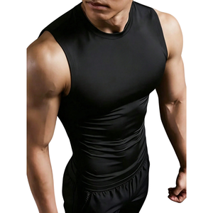 Men Knitted Compression <b>Tank</b> <b>Top</b> Sleeveless Gym <b>Top</b> Athletic Fitness Running Workout Training Sportswear Quick Dry Breathable - Product Image 1