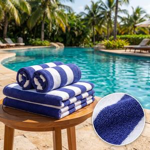 Toalla de Piscina Premium con Rayas Estilo Cabana, 100% Algodón, Gruesa y Absorbente, para Resort o Playa, Cualquier Color, Logotipo Personalizado, Suministros para Hoteles al por Mayor - Product Image 4