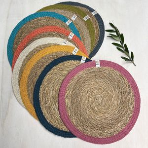 Wholesale Handwoven Seagrass Placemat 5mm Thick Eco-Friendly Boho <b>Table</b> Mats for Dining <b>Table</b> Kitchen Home Decor - Product Image 1