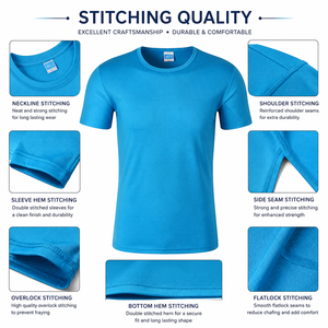 T-shirt pour homme 100% coton, poids lourd, manches courtes, couleur unie, tricoté, respirant, séchage rapide, décontracté - Product Image 4