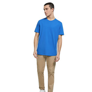 T-shirt uni en coton épais 100 % pour homme, personnalisable avec logo, anti-plis, respirant, coupe classique, écologique, imprimé sérigraphié - Product Image 2