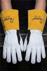 Gants de soudage TIG et à l'argon en peau de chèvre de qualité supérieure avec manchette en cuir de vachette – Gants résistants à la chaleur et durables - Product Image 6