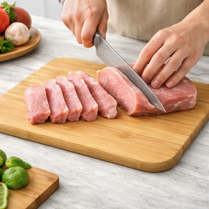 Tabla de cortar de madera maciza premium, tabla de picar de madera gruesa con grano de extremo, tabla de cocina resistente y duradera - Product Image 6