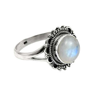 Handmade Solid 925 Sterling Silver <b>Ring</b> Unique And Classic Design <b>Ring</b> With Natural Rainbow <b>Moonstone</b> Gemstone Bohemian <b>Ring</b> - Product Image 1