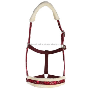 Nouvel arrivage de licou en nylon rembourré en molleton de cheval anglais personnalisation en vrac plusieurs couleurs et tailles - Product Image 2