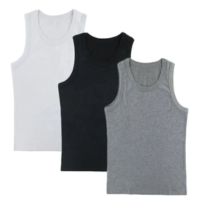 Camiseta sin Mangas de Punto Casual para Hombre, Color Azul Marino, Transpirable, de Secado Rápido, Spandex/Algodón, para Gimnasio, Ejercicio, Ropa Interior Deportiva - Product Image 2