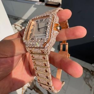 Montre de haute qualité en moissanite DEF de laboratoire, style hip-hop, avec diamants incolores et mécanisme automatique ou manuel - Product Image 3