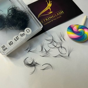 Extensions de cils de haute qualité 3D-8D en cheveux synthétiques, base pointue faite à la main, noir mat, courbure CC/DD/L/M, service OEM, logo personnalisé - Product Image 5