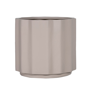 Weatherproof Outdoor Terrace Planter Warm Grey Fluted Round Tub <b>UV</b> Stable Frost Resistant Set of Four Sizes - Product Image 3
