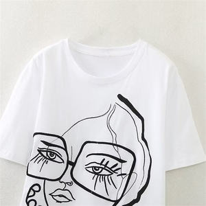 เสื้อยืดผู้หญิงแฟชั่นใหม่ สีพื้น พิมพ์ลาย แขนสั้น ทรงปกติ เซ็กซี่ เรียบง่าย ผ้าฝ้าย 100% คอกลม ใส่ได้ในฤดูร้อน ปรับแต่งได้ - Product Image 6