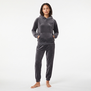 Conjunto Deportivo de Terciopelo de Alta Calidad para Mujer, Corte Regular, Dos Piezas Personalizadas, Sudadera con Capucha y Bolsillo Canguro, Pantalones Jogger, Ropa de Invierno - Product Image 5