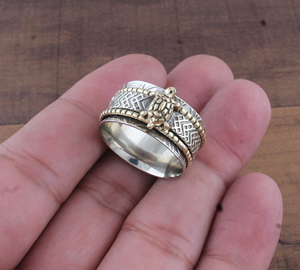 925 Sterling Silver Turtle <b>Spinner</b> <b>Ring</b> Animal Theme Sea Life Jewelry Handmade Tortoise <b>Ring</b> For Women Girls Wholesale - Product Image 1