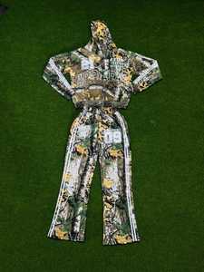 <b>Camouflage</b> Screen Print Hooded Heavyweight Waterproof Eco-Friendly <b>Tracksuit</b> Two Piece Casual Streetwear Matching Outfit - Product Image 1