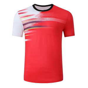 Camisetas de Tenis de Mesa Sublimadas Transpirables de Alta Calidad, Camiseta de Entrenamiento Blanca de Secado Rápido para Hombre y Mujer, Camisetas de Bádminton, Uniformes - Product Image 1