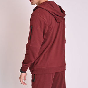 Sudadera con Capucha y Cremallera para Hombre, Corte Regular, Informal, para Otoño, Color Sólido, Tejido de Punto, 100% Algodón, Felpa Francesa, Transpirable - Product Image 5