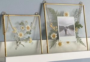 Marco de Fotos Rectangular de Metal Dorado y Vidrio con Decoración de Pared Colgante de Vidrio para Decoración del Hogar, Marco de Fotos de Vidrio Personalizado - Product Image 2