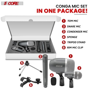 Micrófono de Condensador XLR de 5 Núcleos para Conga, Snare y Tom, Micrófonos para Instrumentos de Percusión - Product Image 4