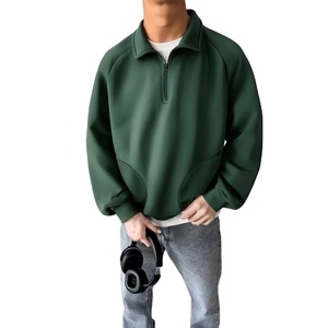 OEM Men's Women's Half Zip Pullover Sweatshirt Oversized <b>Mock</b> <b>Neck</b> Plain Cotton Casual Streetwear <b>Top</b> - Product Image 1