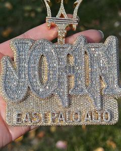 Collar de Lujo Personalizado con Nombre en Corona, Chapado en Plata, con Incrustaciones de Moissanita VVS, Estilo Hip Hop, Color Oro Rosa, para Fiesta - Product Image 2
