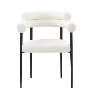 Set di 2 Sedie da Pranzo Woker in Stile Mid-Century Modern, Sedie per Cucina e Sala da Pranzo con Schienale in Boucle e Rivestimento in Sherpa - Product Image 6