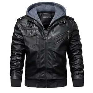 Veste matelassée en cuir véritable noir surdimensionnée de style motard, tendance streetwear - Product Image 4