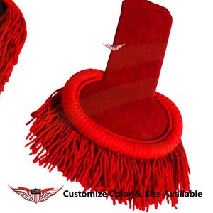Epaulettes Napoleónicas Rojas Francesas de la Mejor Calidad, con Flecos de Bullion, Hechas a Mano, para Disfraces y Uniformes - Product Image 2
