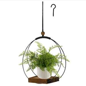 Jardinière suspendue en acier durable pour l'intérieur et l'extérieur, balcon, support de plantes en métal moderne, décoration décorative pour la maison et le jardin - Product Image 3