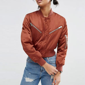 Chaqueta Bomber de Invierno para Mujer, Estilo Nuevo, con Cierre Completo, Cuello Alto de Piel de Oveja, Tejido Acolchado, Impermeable, Transpirable, con Tejido de Memoria - Product Image 4