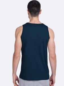 Camiseta sin Mangas Azul Marino para Hombre, con Estampado del Logotipo de Friends, Cuello Redondo, Estilo Casual, 100% Algodón, Tejido Transpirable - Product Image 4