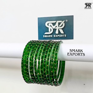 Elegante Juego de Brazaletes de Cristal Verde con Diseño de Cuentas Doradas, Joyería Nupcial Tradicional India, Juego de Pulseras Hechas a Mano - Product Image 5
