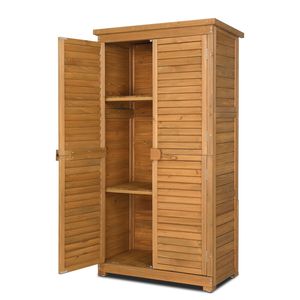 Boîte de rangement de jardin noire à toit incliné en cèdre 87*46.5*160cm, pour espace de rangement jaune - Product Image 4